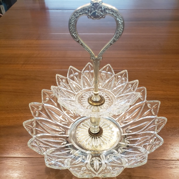 Other - 2 Tiered Glass Tray Vintage